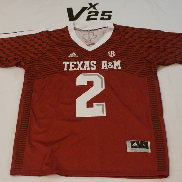 NEW Men's Johnny Manziel Texas A&M Aggies Adidas Red Jersey Size Large - Picture 1 of 7